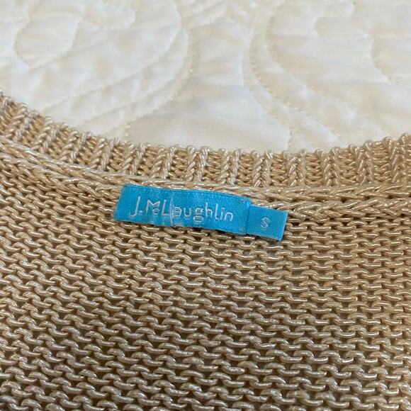 J. McLaughlin Sleeveless Open Knit Too Tan Neutral Women’s Size small Minimalist - Picture 7 of 7